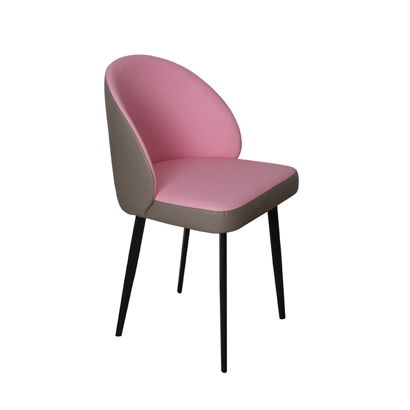 Silla de comedor de estilo moderno, silla auxiliar de cocina sin brazos con patas de metal
