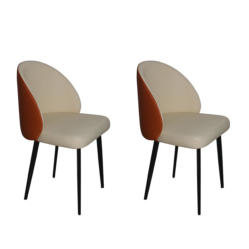 Silla de comedor de estilo moderno, silla auxiliar de cocina sin brazos con patas de metal