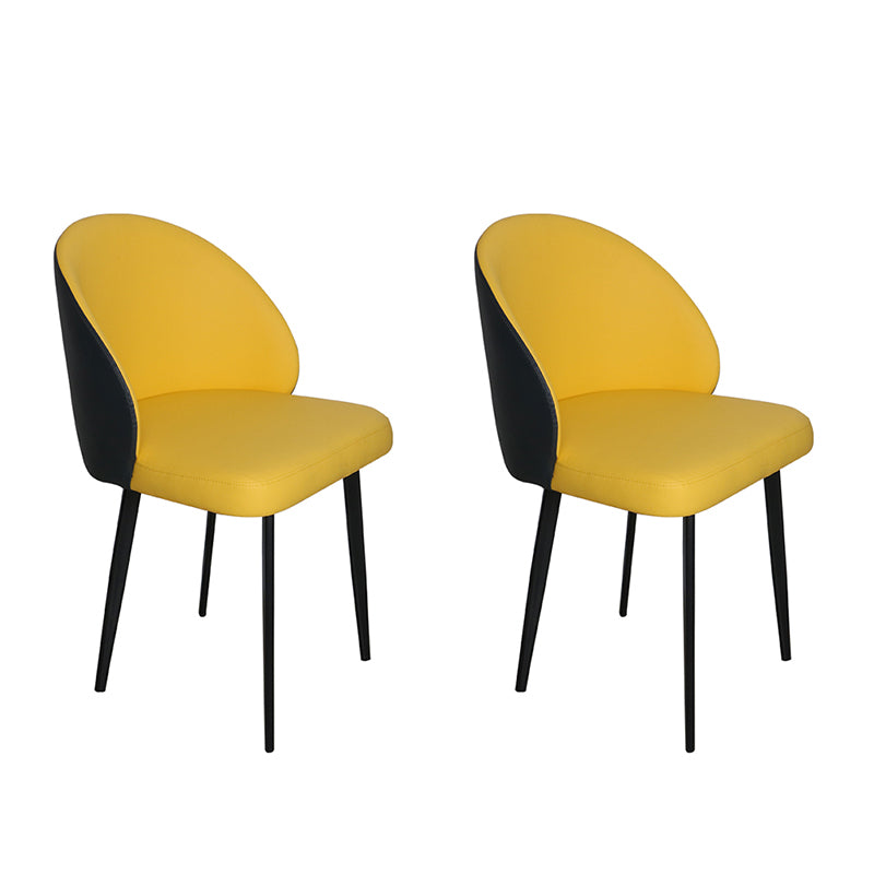 Silla de comedor de estilo moderno, silla auxiliar de cocina sin brazos con patas de metal