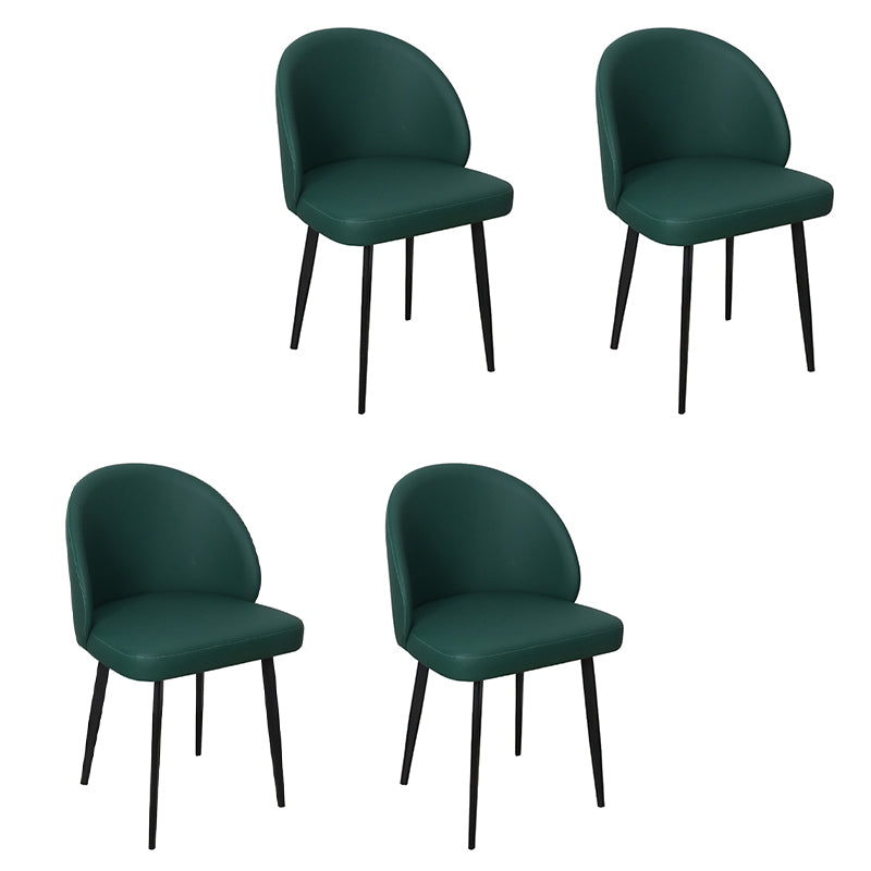 Silla de comedor de estilo moderno, silla auxiliar de cocina sin brazos con patas de metal