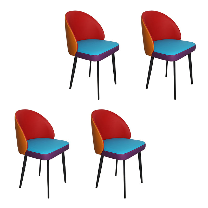 Silla de comedor de estilo moderno, silla auxiliar de cocina sin brazos con patas de metal