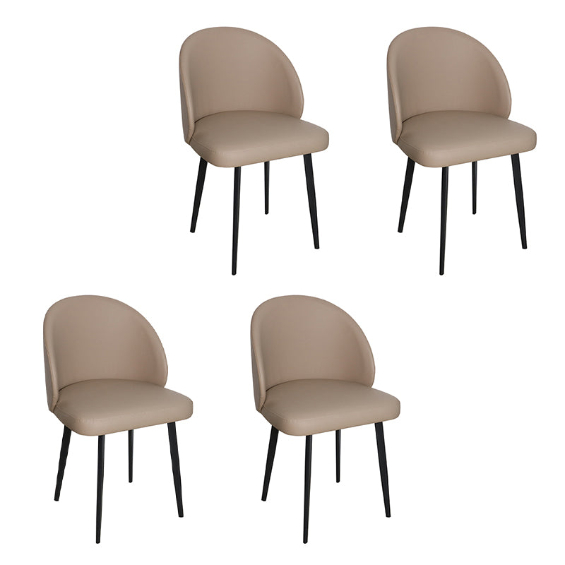 Silla de comedor de estilo moderno, silla auxiliar de cocina sin brazos con patas de metal