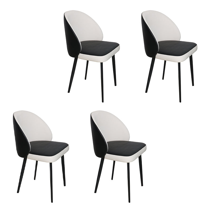 Silla de comedor de estilo moderno, silla auxiliar de cocina sin brazos con patas de metal