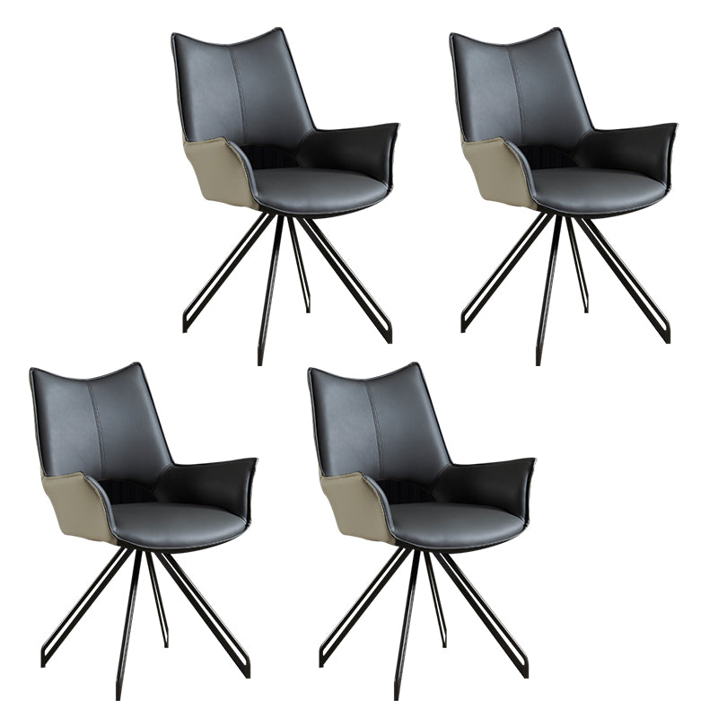 Silla de comedor de metal moderno sillón lateral giratorio para uso en restaurantes