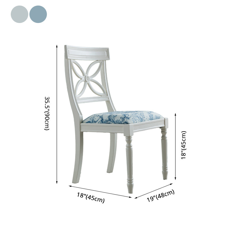 Silla lateral casera tapizada tradicional Sillas de comedor Queen Anne blancas