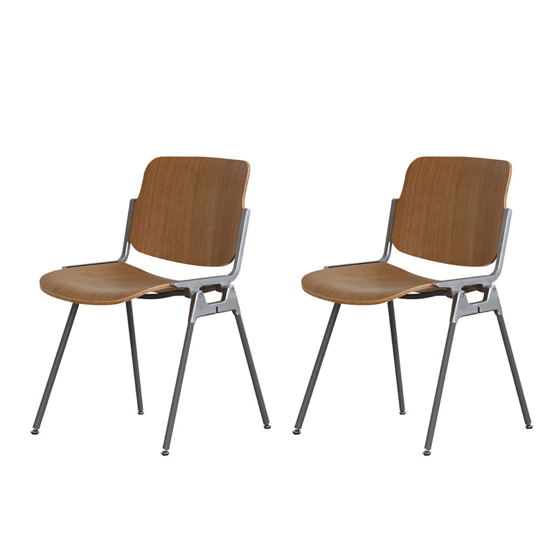 Silla de comedor de estilo moderno, sillas laterales sin brazos con respaldo abierto y patas de metal para cocina