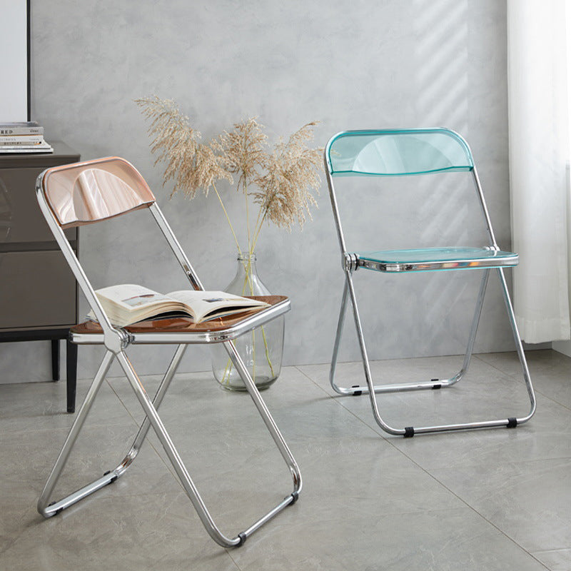 Sillas de comedor de estilo moderno, sillas laterales sin brazos con respaldo abierto y patas de metal para cocina