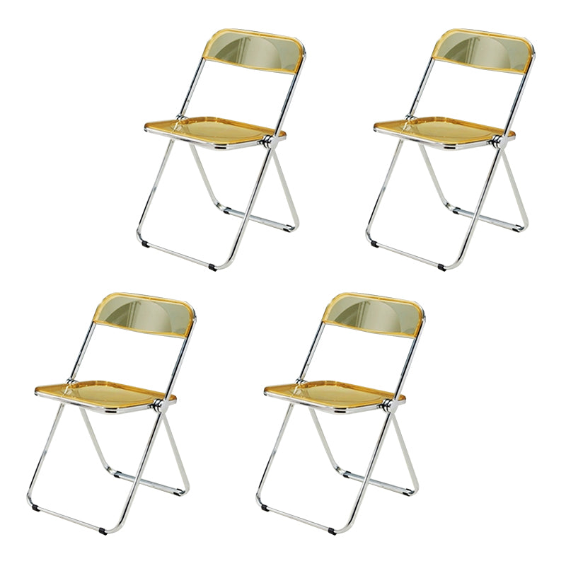 Sillas de comedor de estilo moderno, sillas laterales sin brazos con respaldo abierto y patas de metal para cocina