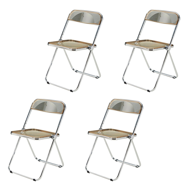 Sillas de comedor de estilo moderno, sillas laterales sin brazos con respaldo abierto y patas de metal para cocina