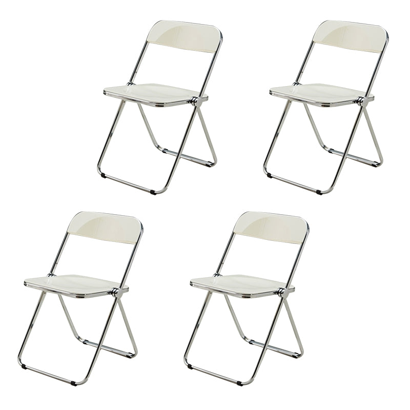 Sillas de comedor de estilo moderno, sillas laterales sin brazos con respaldo abierto y patas de metal para cocina