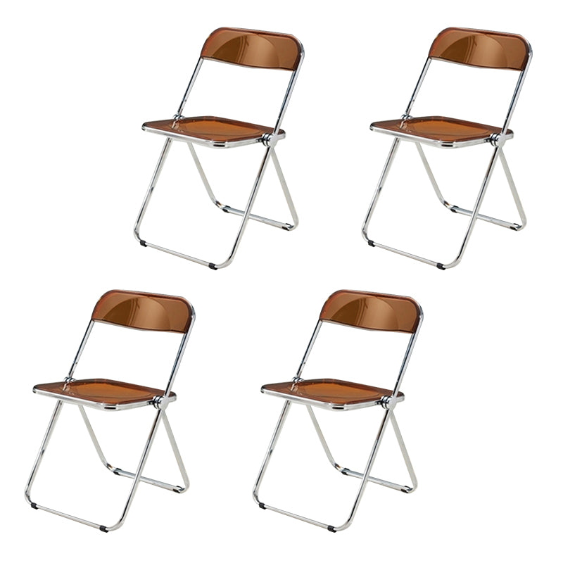 Sillas de comedor de estilo moderno, sillas laterales sin brazos con respaldo abierto y patas de metal para cocina