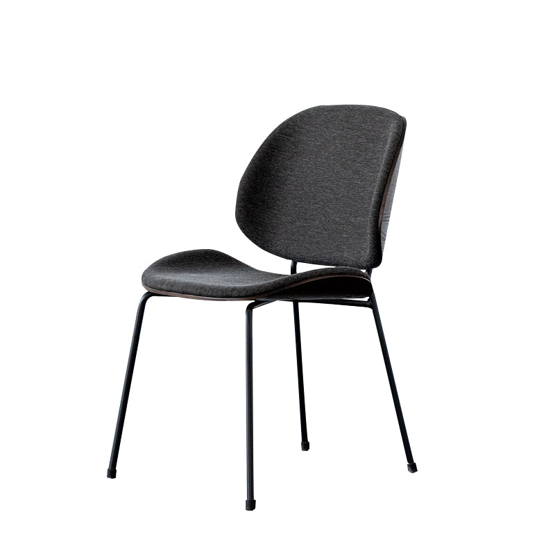 Minimalist Style Linen Fabric Dining Chair Open Back Dining Side Chair for Kitchen