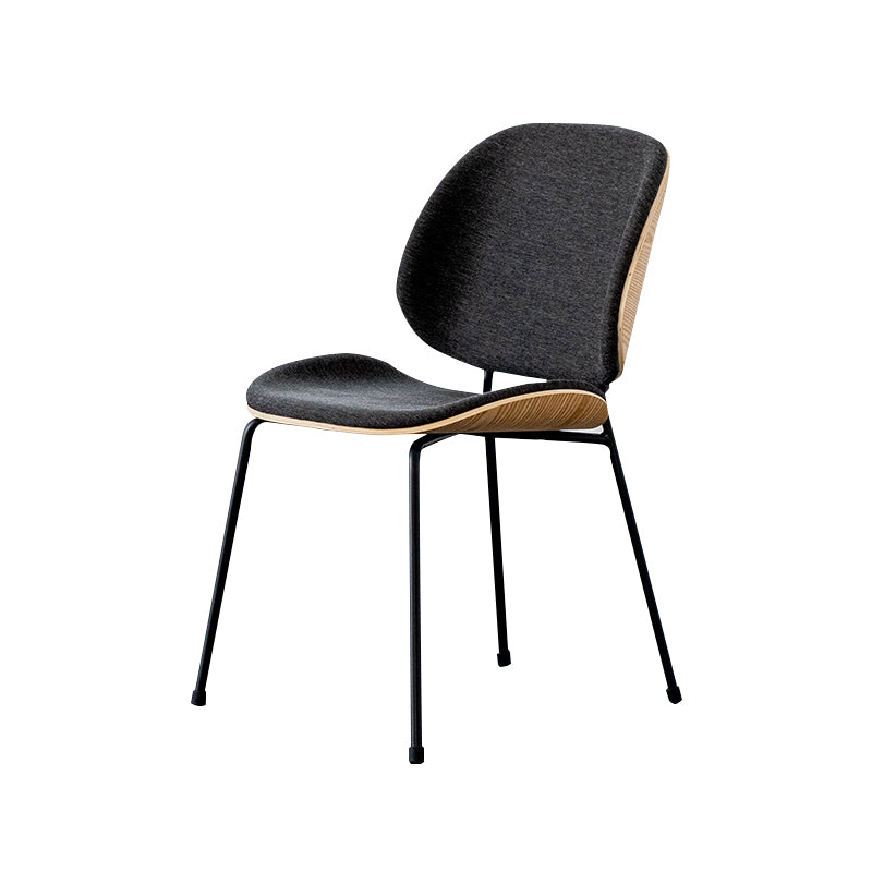 Minimalist Style Linen Fabric Dining Chair Open Back Dining Side Chair for Kitchen