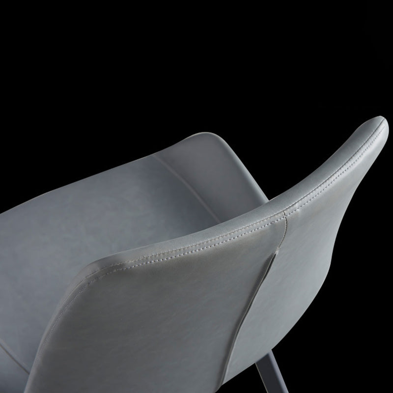 Minimalistische stijl lederen eetkamerstoelen stevige achterstoel stoel voor thuisgebruik