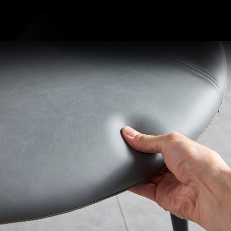 Minimalistische stijl lederen eetkamerstoelen stevige achterstoel stoel voor thuisgebruik