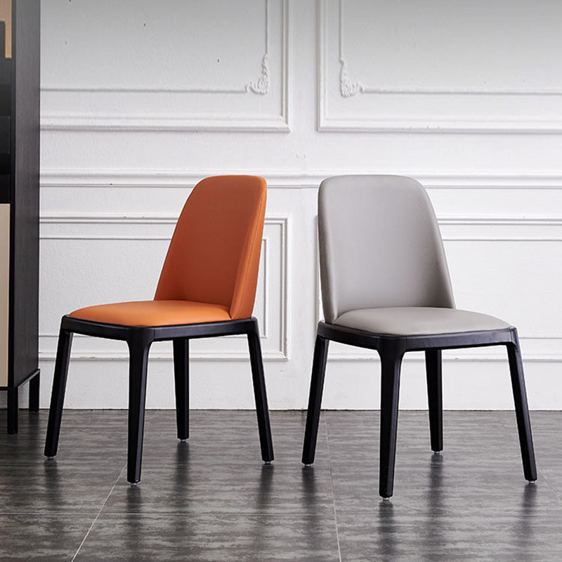 Moderne stijl houten zijdestoelen vaste lederen achterstoel voor keuken