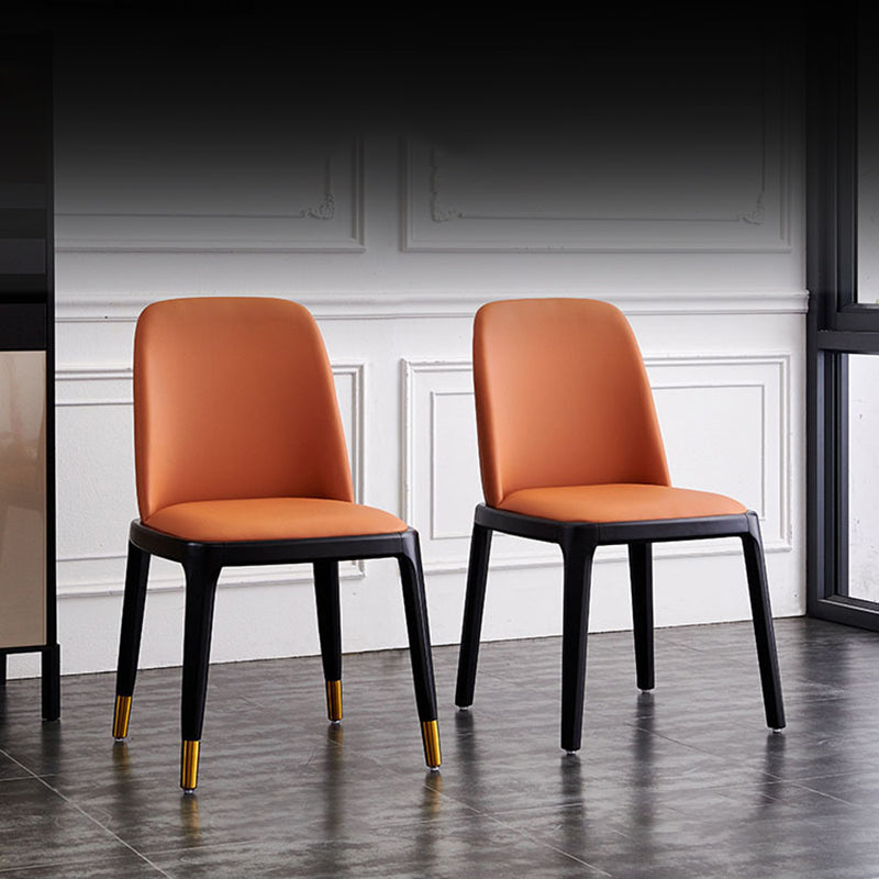 Moderne stijl houten zijdestoelen vaste lederen achterstoel voor keuken