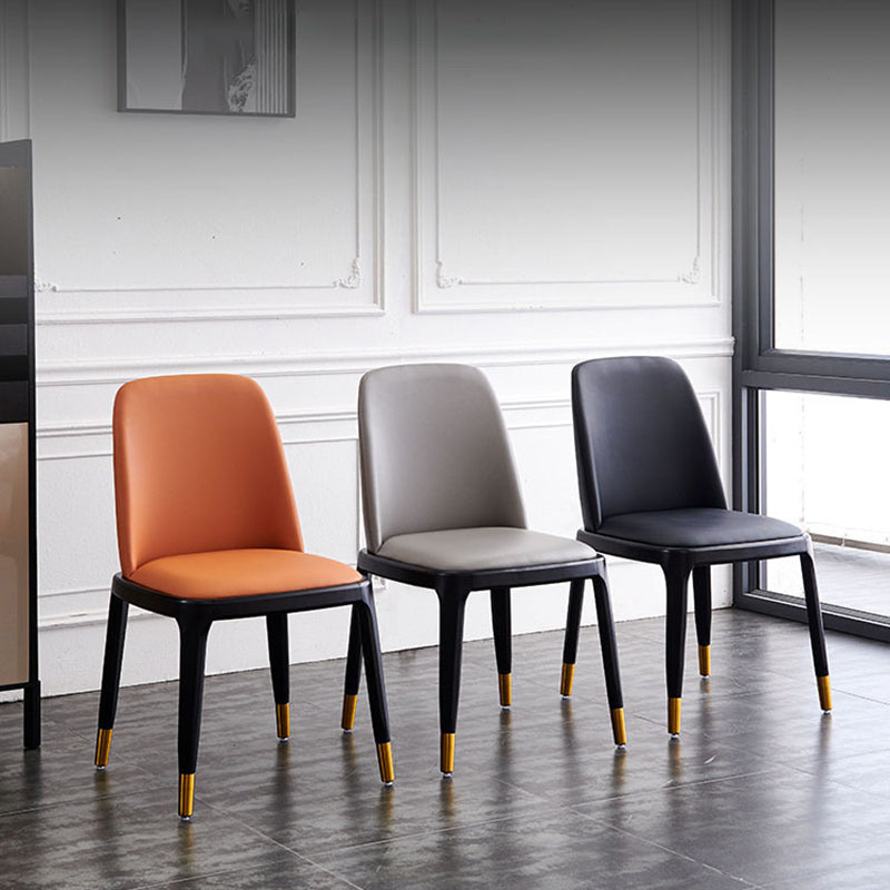 Moderne stijl houten zijdestoelen vaste lederen achterstoel voor keuken