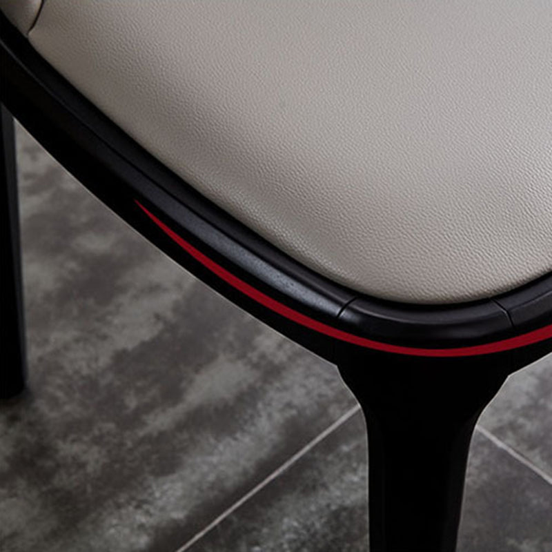 Moderne stijl houten zijdestoelen vaste lederen achterstoel voor keuken