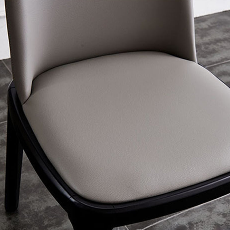 Moderne stijl houten zijdestoelen vaste lederen achterstoel voor keuken