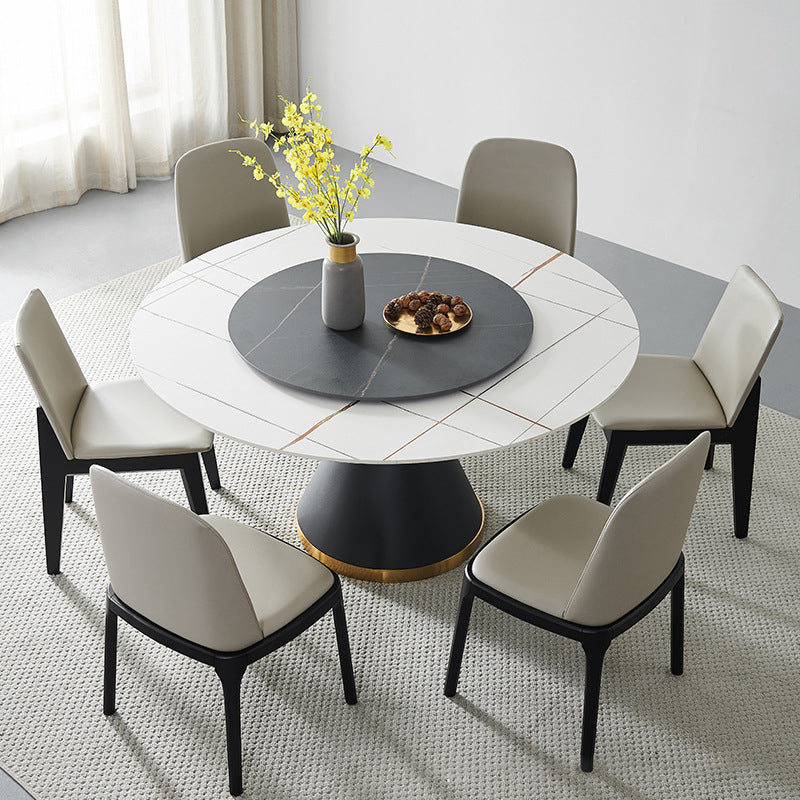 Moderne stijl houten zijdestoelen vaste lederen achterstoel voor keuken