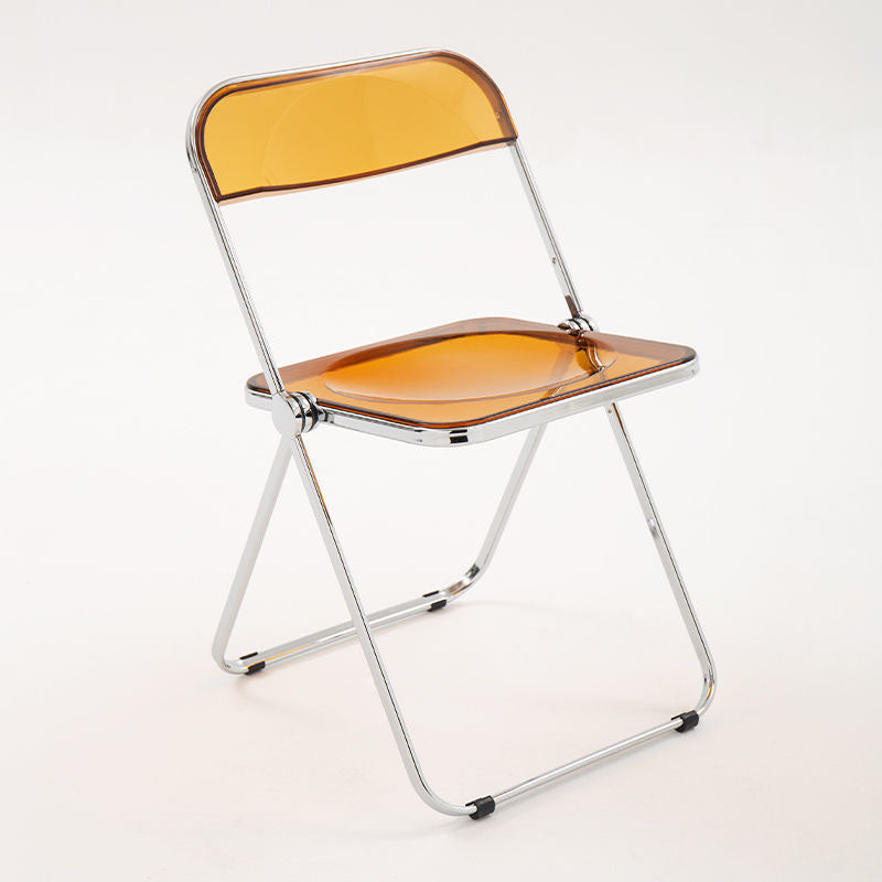 Industrial Style Plastic Dining Armless Chair Open Back Dining Side Chair