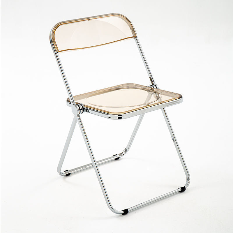 Industrial Style Plastic Dining Armless Chair Open Back Dining Side Chair