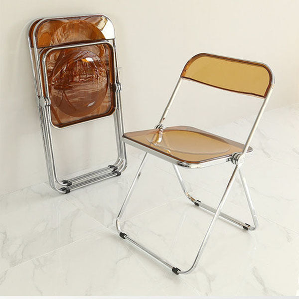 Industrial Style Plastic Dining Armless Chair Open Back Dining Side Chair