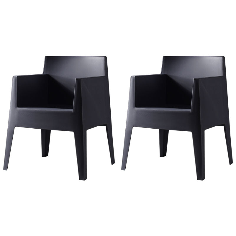 Chaises latérales en plastique avec bras de Style scandinave, chaise de salle à manger à dossier solide pour la maison