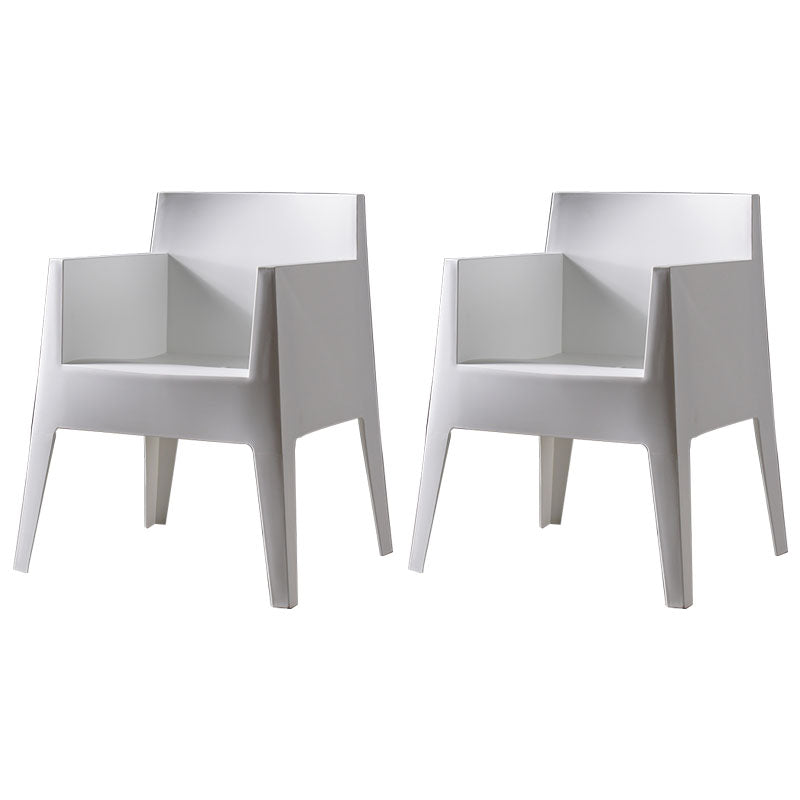 Chaises latérales en plastique avec bras de Style scandinave, chaise de salle à manger à dossier solide pour la maison