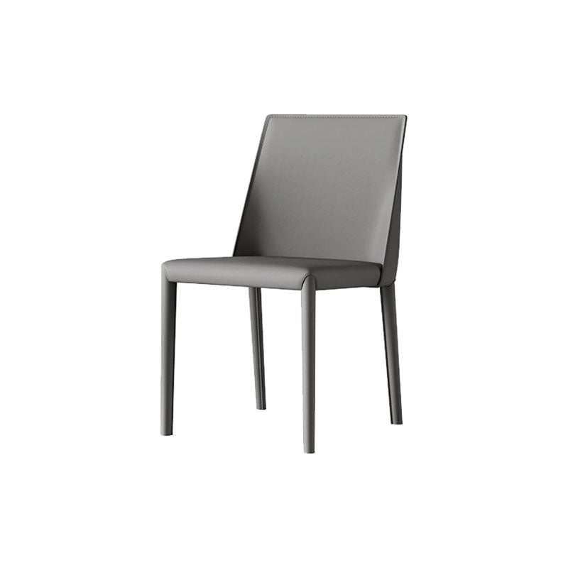 Chaises latérales de salle à manger industrielle en cuir en métal chaise arrière solide (ensemble de 2)