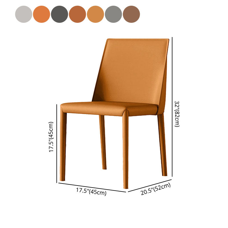 Chaises latérales de salle à manger industrielle en cuir en métal chaise arrière solide (ensemble de 2)