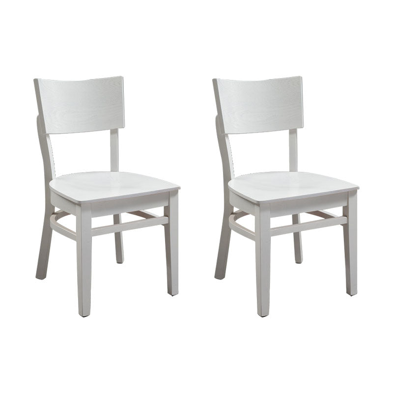 Ouvrez les chaises de salle à manger sans bras arrière avec des pattes en bois (ensemble de 2)