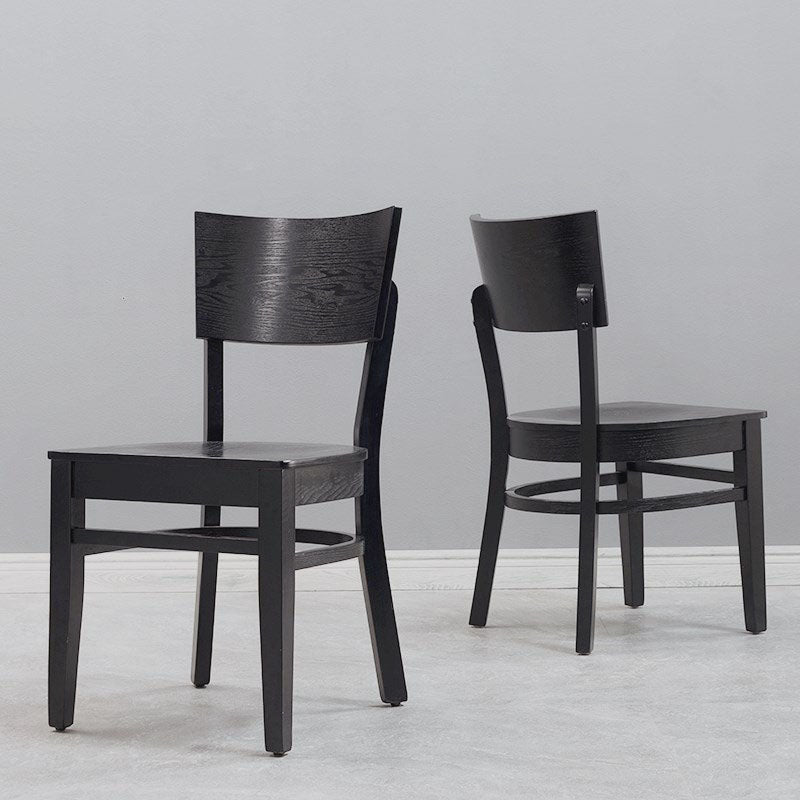 Ouvrez les chaises de salle à manger sans bras arrière avec des pattes en bois (ensemble de 2)
