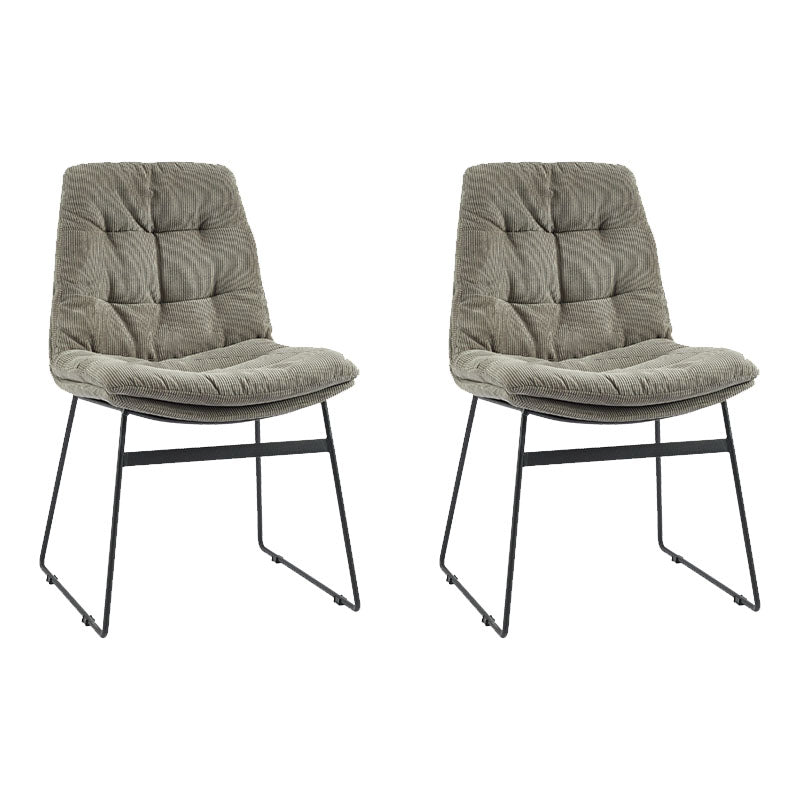 Chaises de salle à manger de style contemporain Chaises d'appoint de cuisine sans accoudoirs avec pieds en métal (Ensemble de 2)