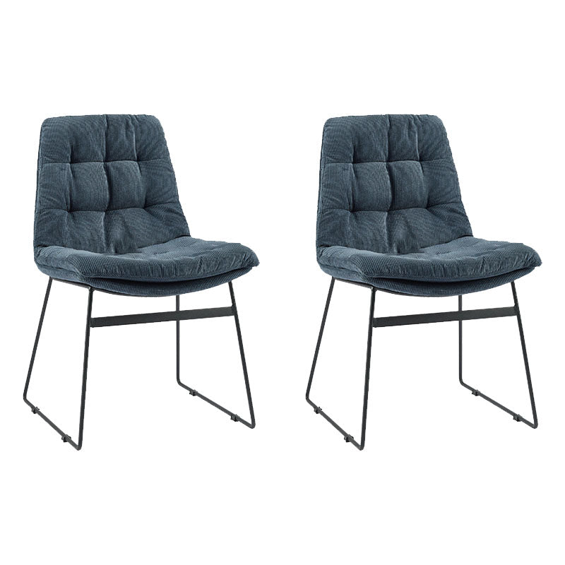 Chaises de salle à manger de style contemporain Chaises d'appoint de cuisine sans accoudoirs avec pieds en métal (Ensemble de 2)