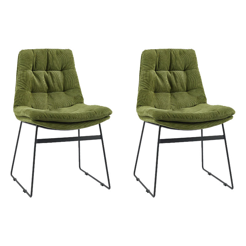 Chaises de salle à manger de style contemporain Chaises d'appoint de cuisine sans accoudoirs avec pieds en métal (Ensemble de 2)