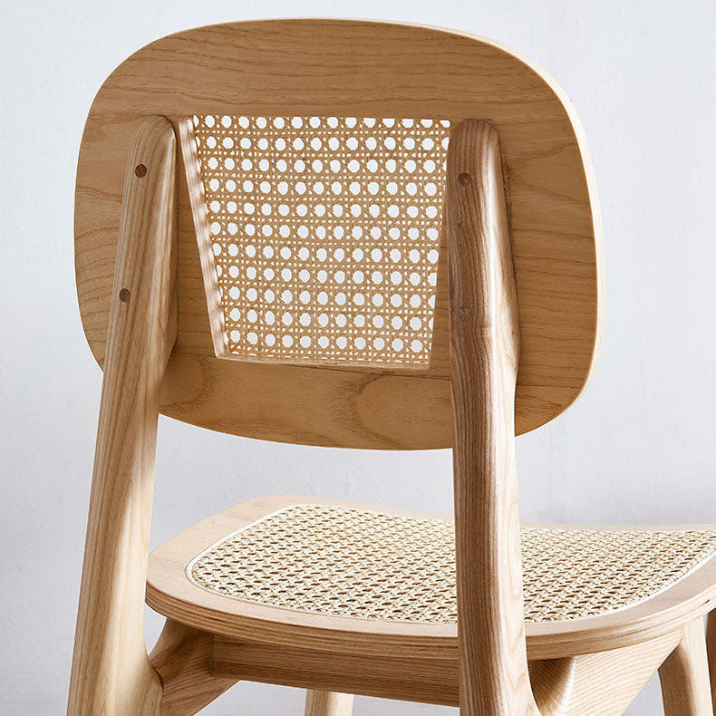 Contemporary Wood Dining Room Chair Cane Back Dining Chairs (Set of 2)