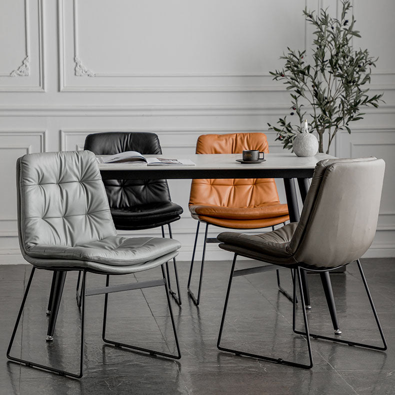 Chaises de cuisine de style contemporain dinant la chaise latérale sans bras avec les jambes en métal