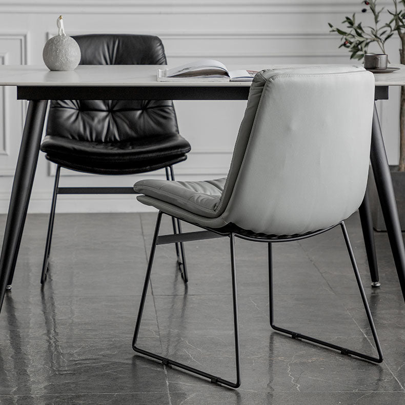 Chaises de cuisine de style contemporain dinant la chaise latérale sans bras avec les jambes en métal