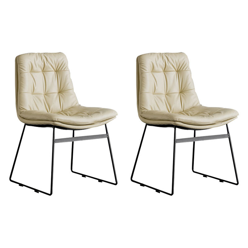 Chaises de cuisine de style contemporain dinant la chaise latérale sans bras avec les jambes en métal