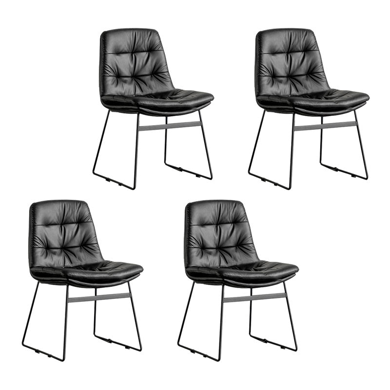 Chaises de cuisine de style contemporain dinant la chaise latérale sans bras avec les jambes en métal