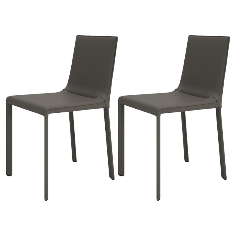 Contemporary Style Kitchen Chairs Dining Armless Side Chairs with Metal Legs