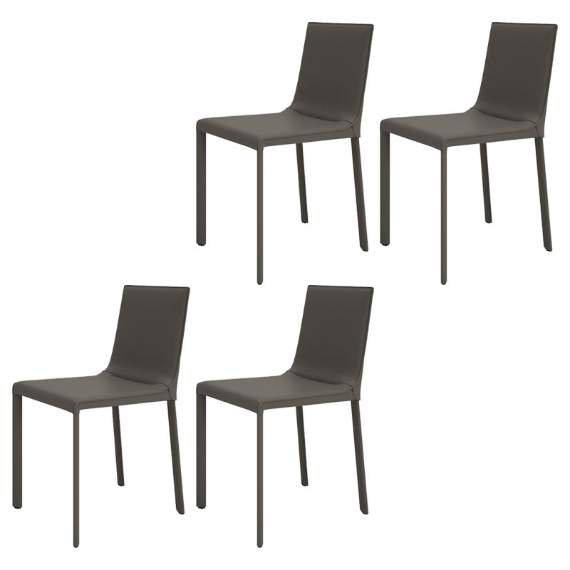 Contemporary Style Kitchen Chairs Dining Armless Side Chairs with Metal Legs