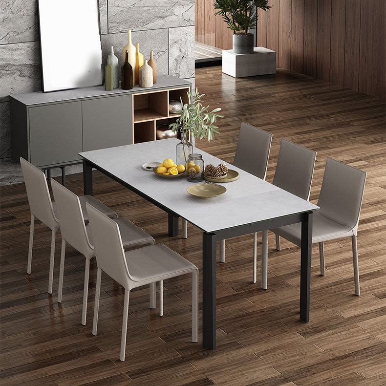 Contemporary Style Kitchen Chairs Dining Armless Side Chairs with Metal Legs