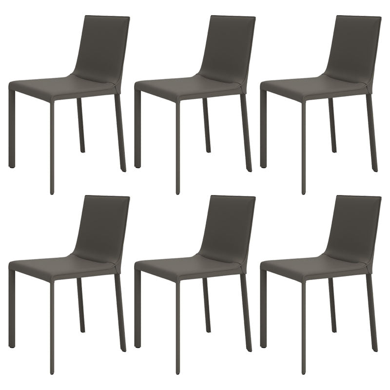 Contemporary Style Kitchen Chairs Dining Armless Side Chairs with Metal Legs