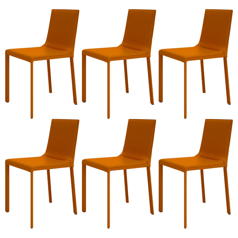 Contemporary Style Kitchen Chairs Dining Armless Side Chairs with Metal Legs