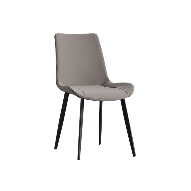 Contemporary Style Dining Chairs Kitchen Armless Side Chair with Metal Legs (Set of 2)