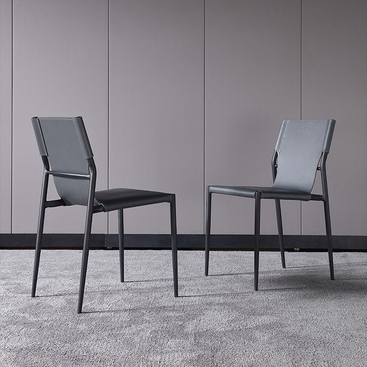 Sillas de comedor estilo moderno Silla auxiliar de cocina sin brazos con patas de metal