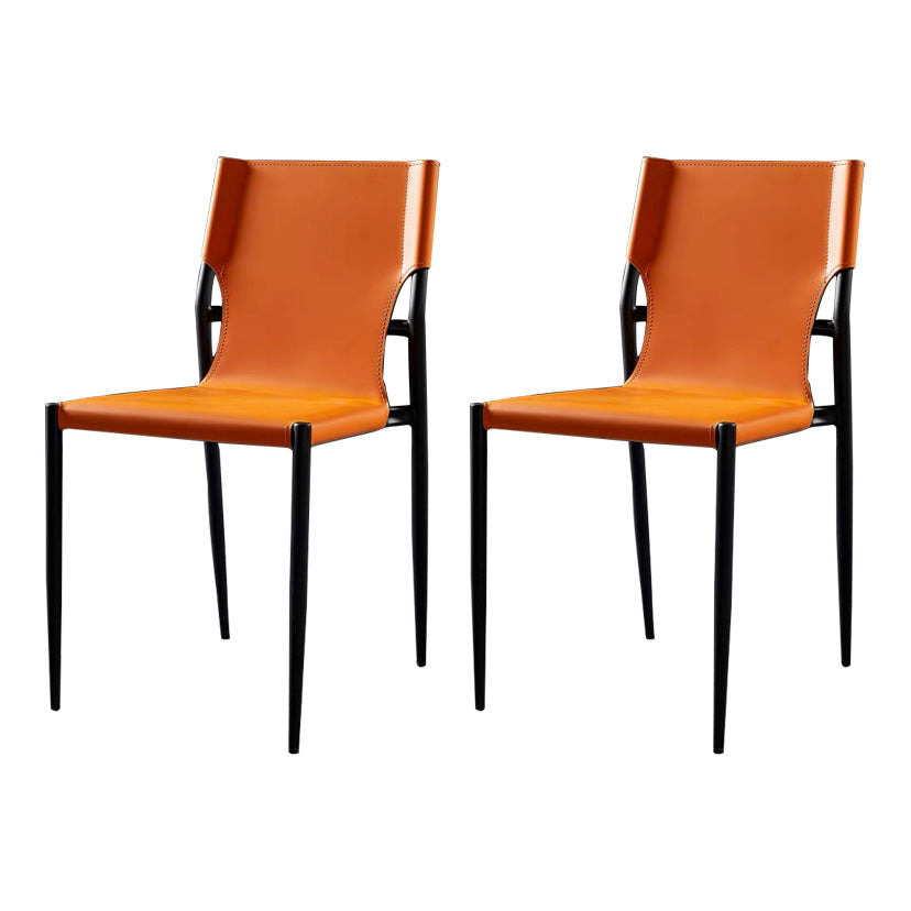 Sillas de comedor estilo moderno Silla auxiliar de cocina sin brazos con patas de metal